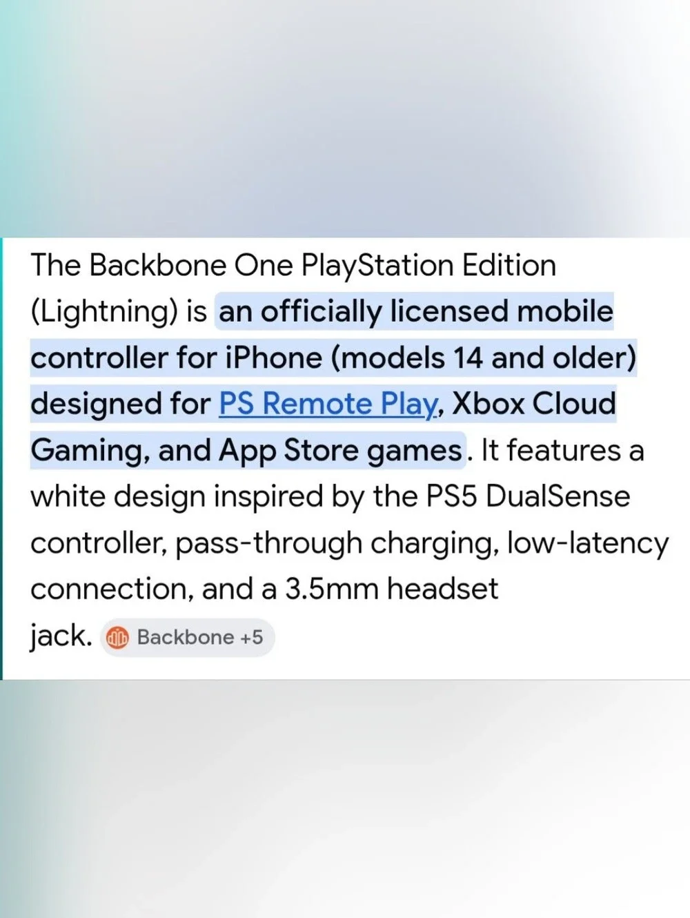 PlayStation Backbone Lightning